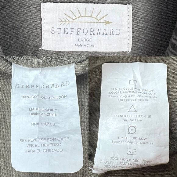 Stepforward Large Clemson Embroidered 100% Cotton Army Green Long Sleeve Top - Picture 9 of 9